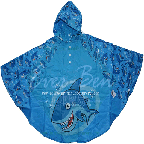 PVC cool rain ponchos for children  with all over printing